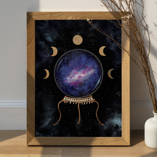Affiche de Boule de Cristal et Phases de la Lune