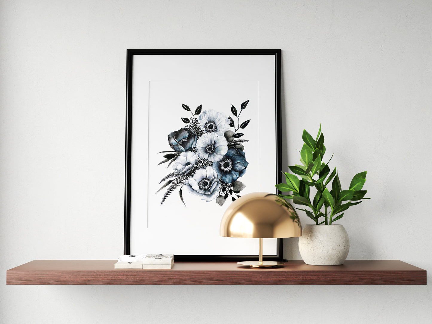 Affiche de fleurs anémones, art mural floral bouquet