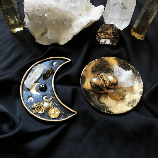 Coffret cadeau Coupelles et Porte-encens Lunes et Etoiles