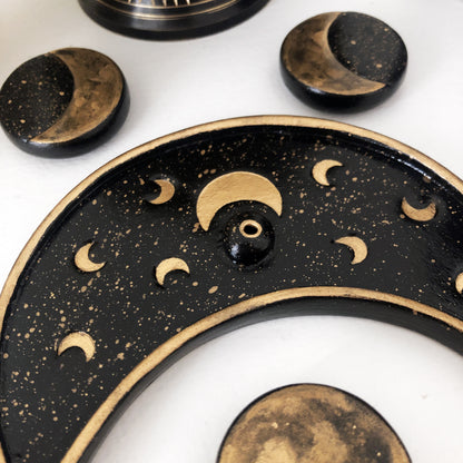 Coupelle et Porte encens Lunes et Etoiles