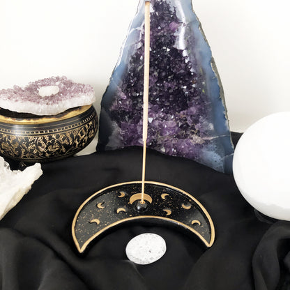 Coupelle et Porte encens Lunes et Etoiles