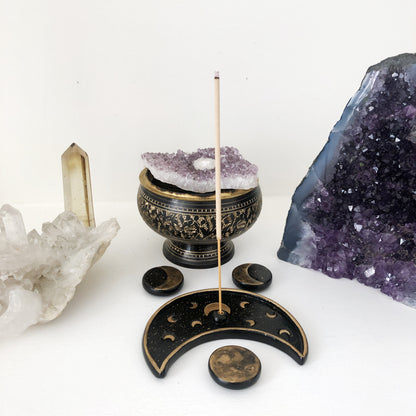 Coupelle et Porte encens Lunes et Etoiles
