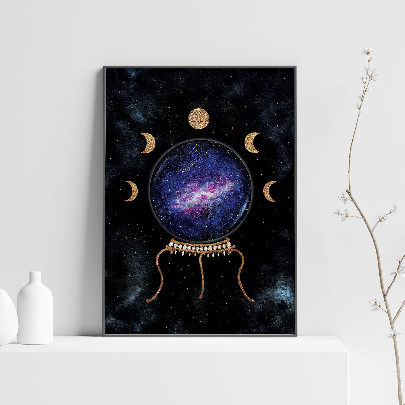Affiche de Boule de Cristal et Phases de la Lune