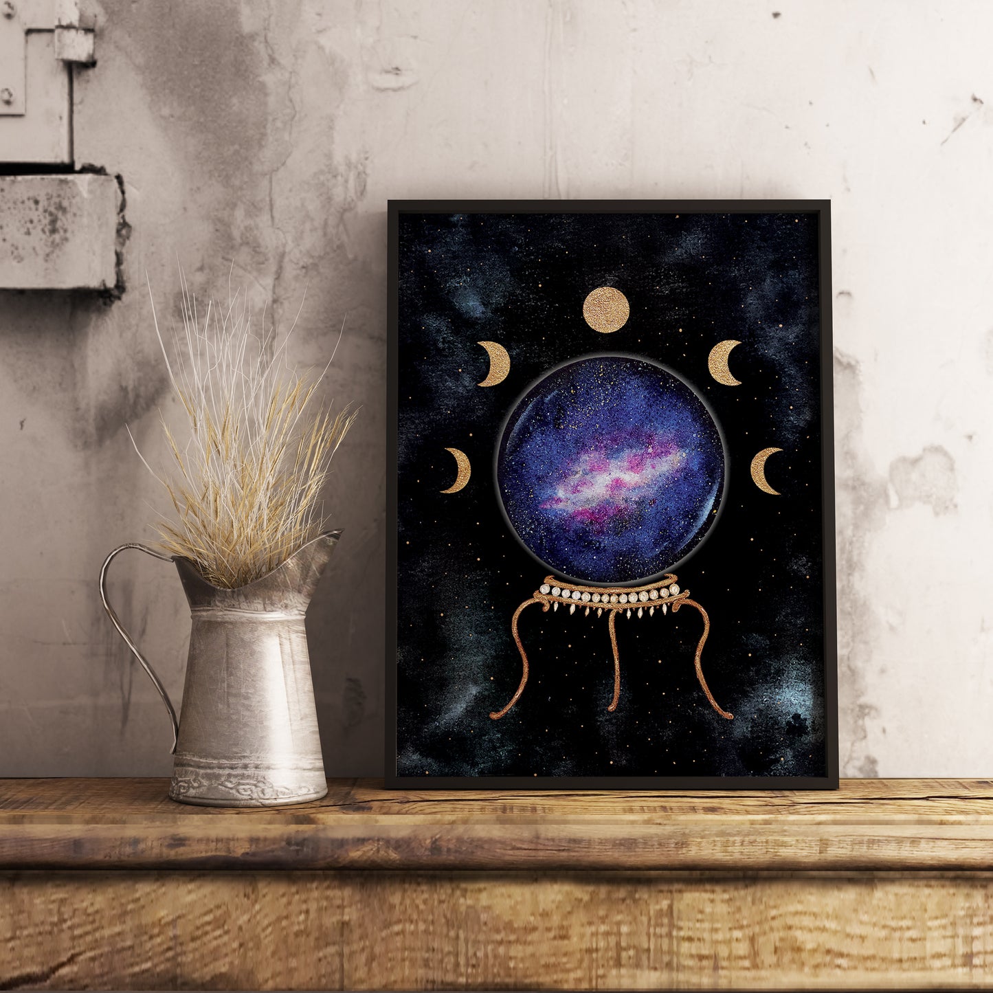 Affiche de Boule de Cristal et Phases de la Lune