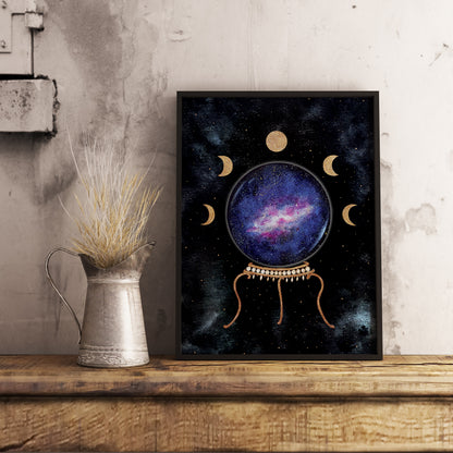 Affiche de Boule de Cristal et Phases de la Lune