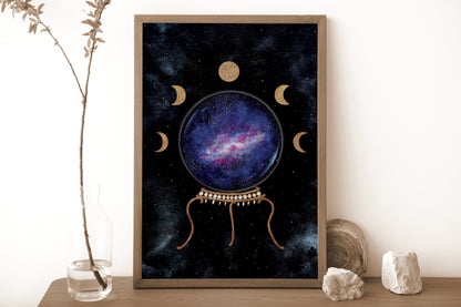 Affiche de Boule de Cristal et Phases de la Lune