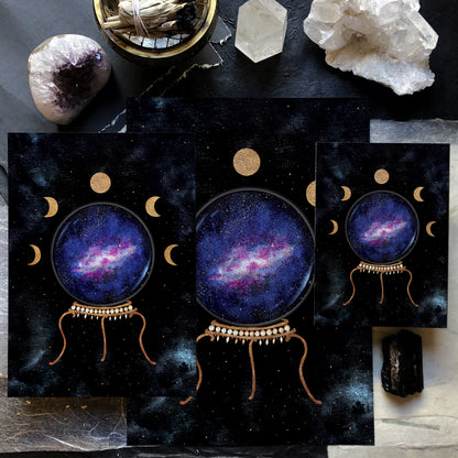 Affiche de Boule de Cristal et Phases de la Lune