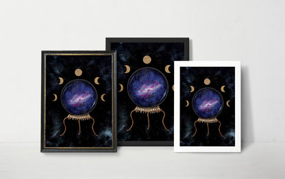 Affiche de Boule de Cristal et Phases de la Lune
