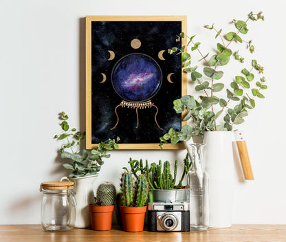 Affiche de Boule de Cristal et Phases de la Lune