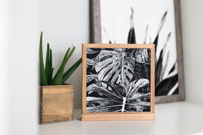 Affiche de plante Pothos, illustration botanique noir et or