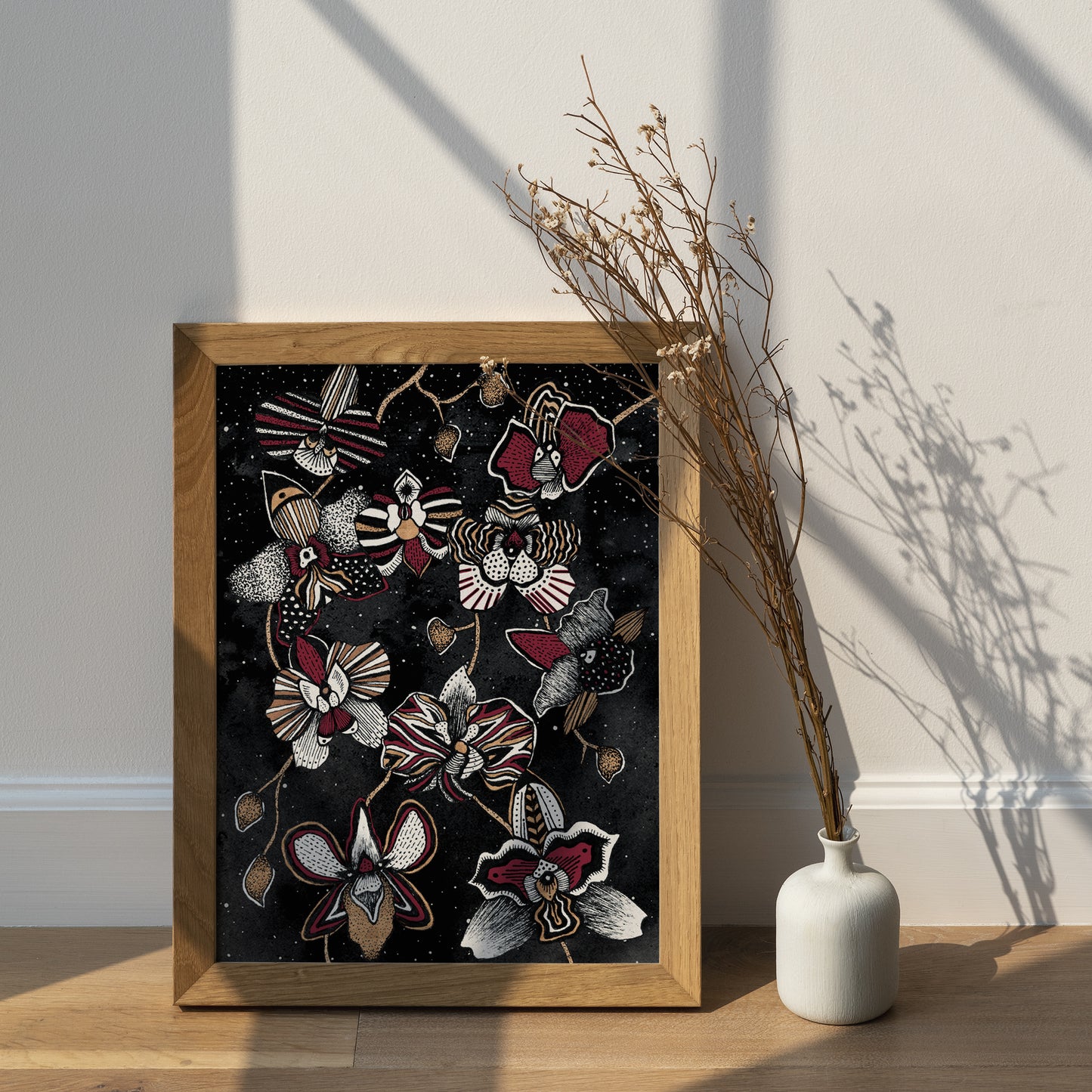 Affiche Florale et Céleste d'Orchidées abstraites