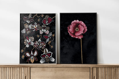 Affiche Florale et Céleste d'Orchidées abstraites