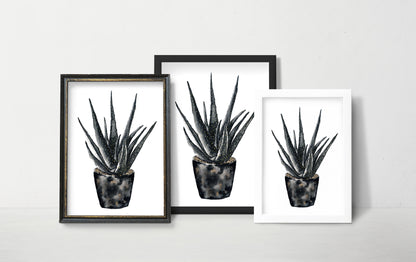 Affiche de plante Chaîne de coeurs, illustration botanique noir et or