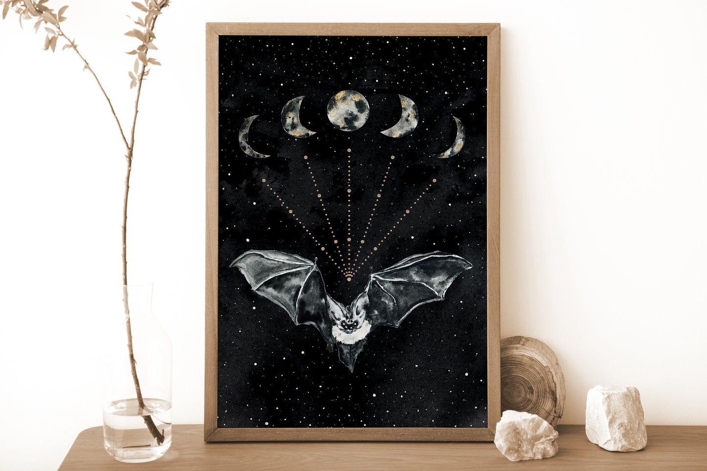 Affiche de Chauve-Souris et Phases de la Lune