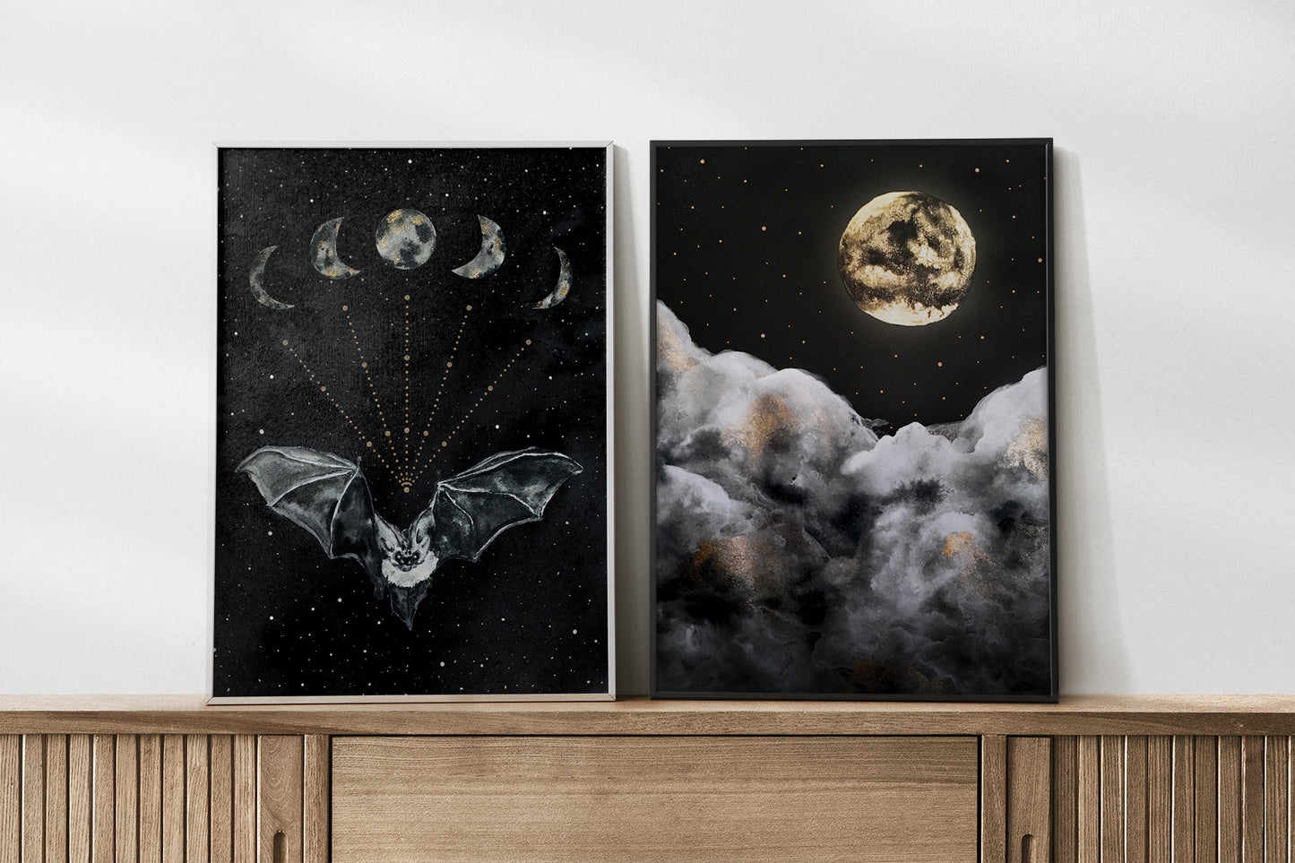 Affiche de Chauve-Souris et Phases de la Lune