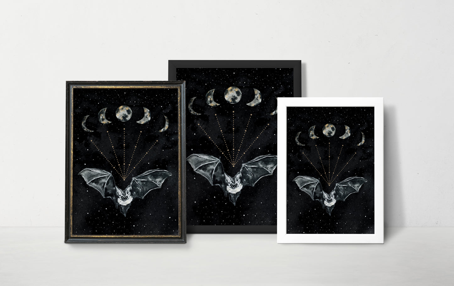 Affiche de Chauve-Souris et Phases de la Lune