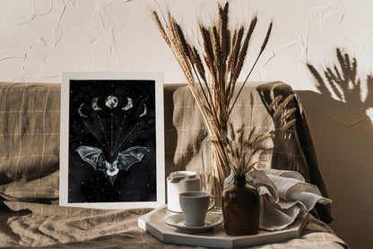 Affiche de Chauve-Souris et Phases de la Lune