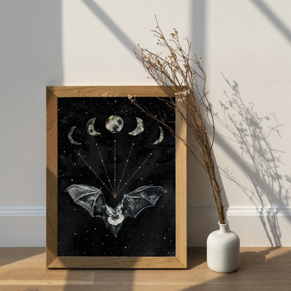 Affiche de Chauve-Souris et Phases de la Lune