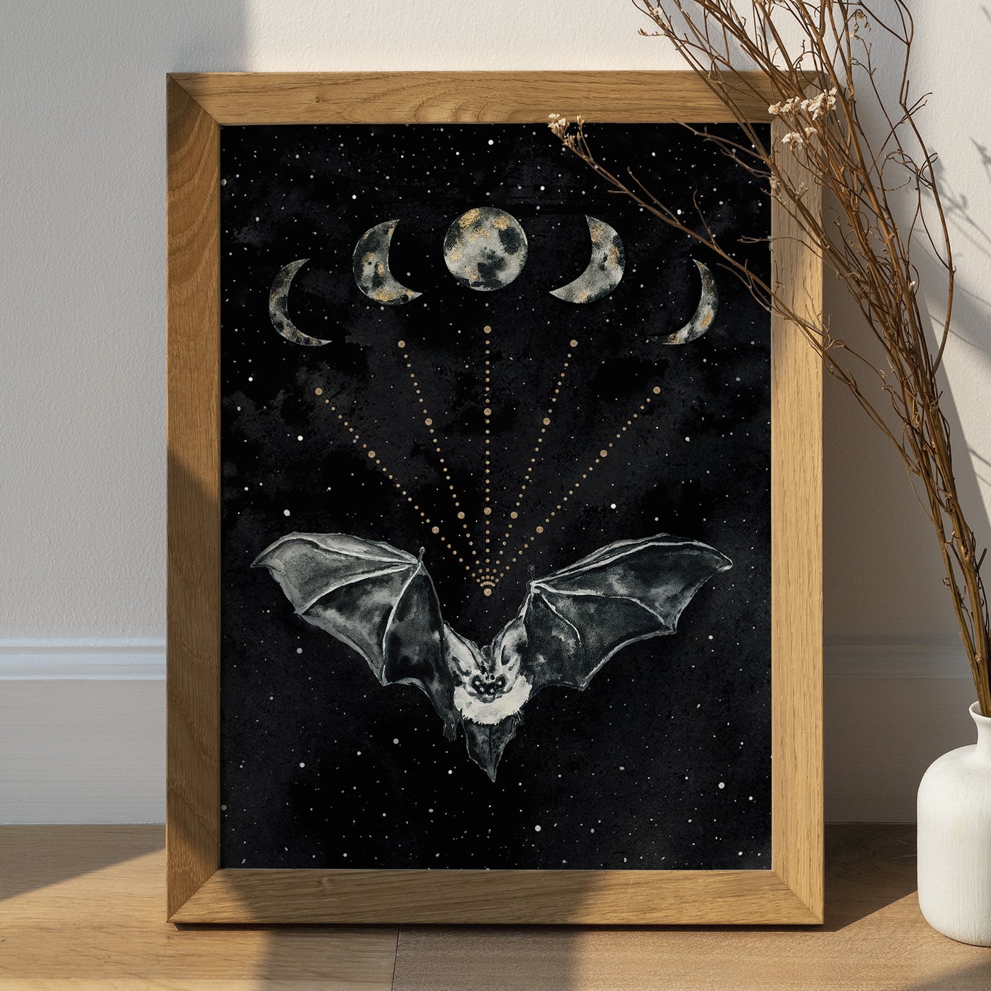 Affiche de Chauve-Souris et Phases de la Lune