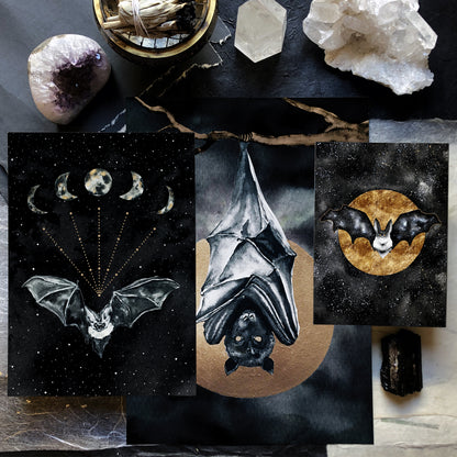Affiche de Chauve-Souris et Phases de la Lune