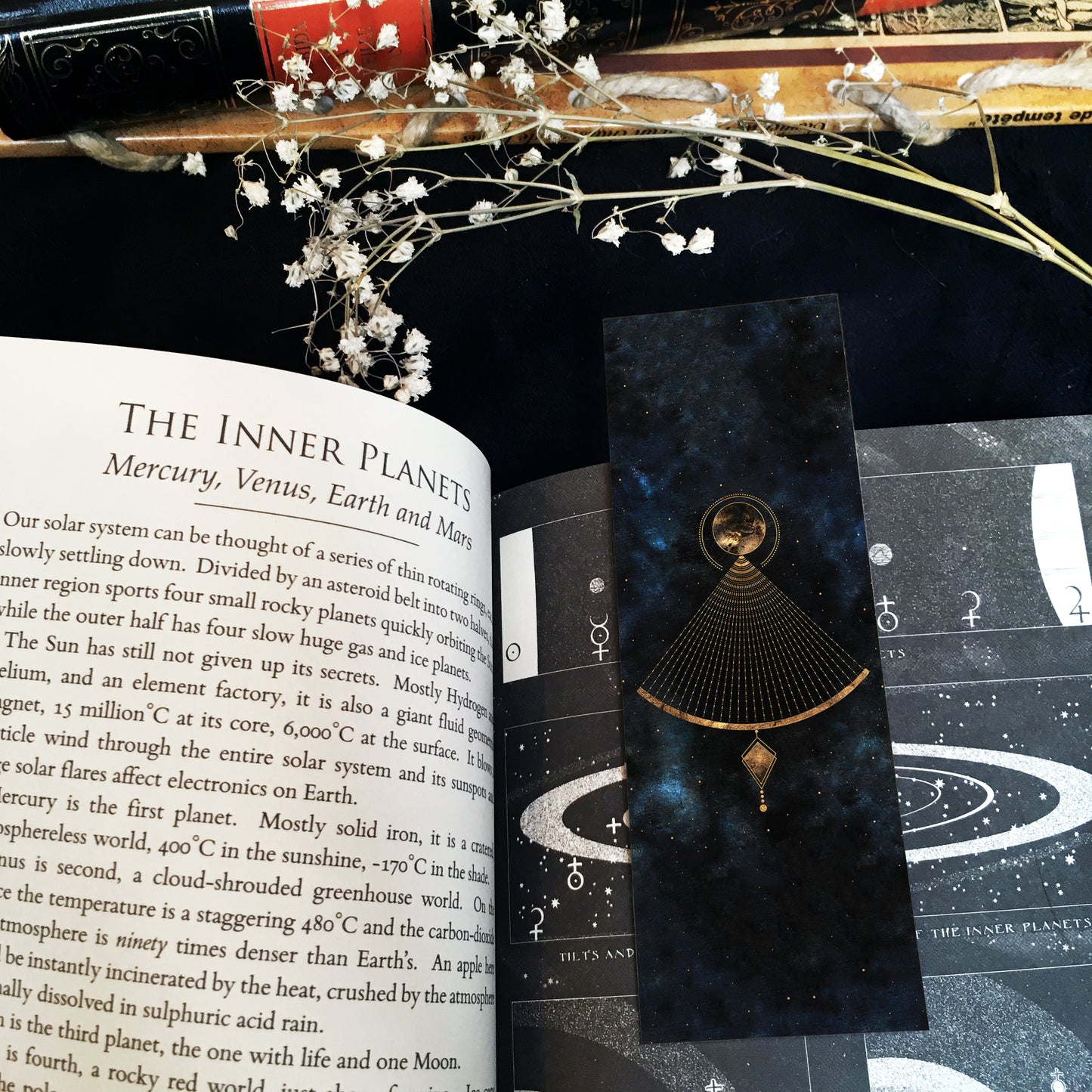 Marque Pages Célestes et witchy, Lunes Soleil Boule cristal