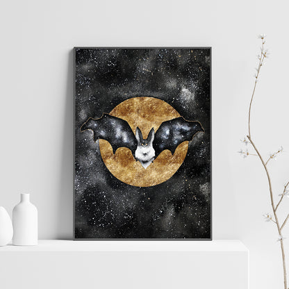 Affiche de Chauve-Souris et Lune Dorée