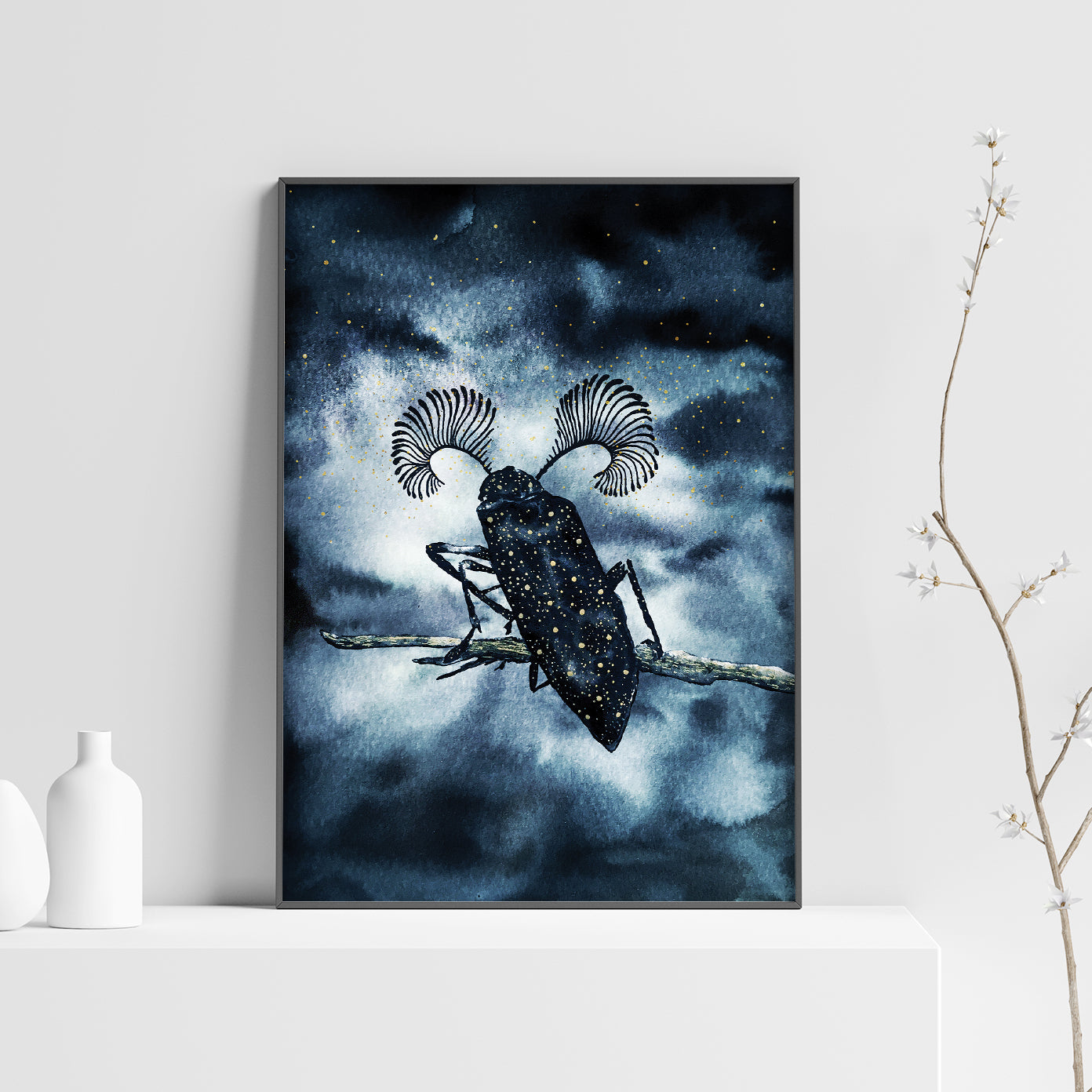 Affiche de Scarabée dans la nuit, Art Mural Insecte