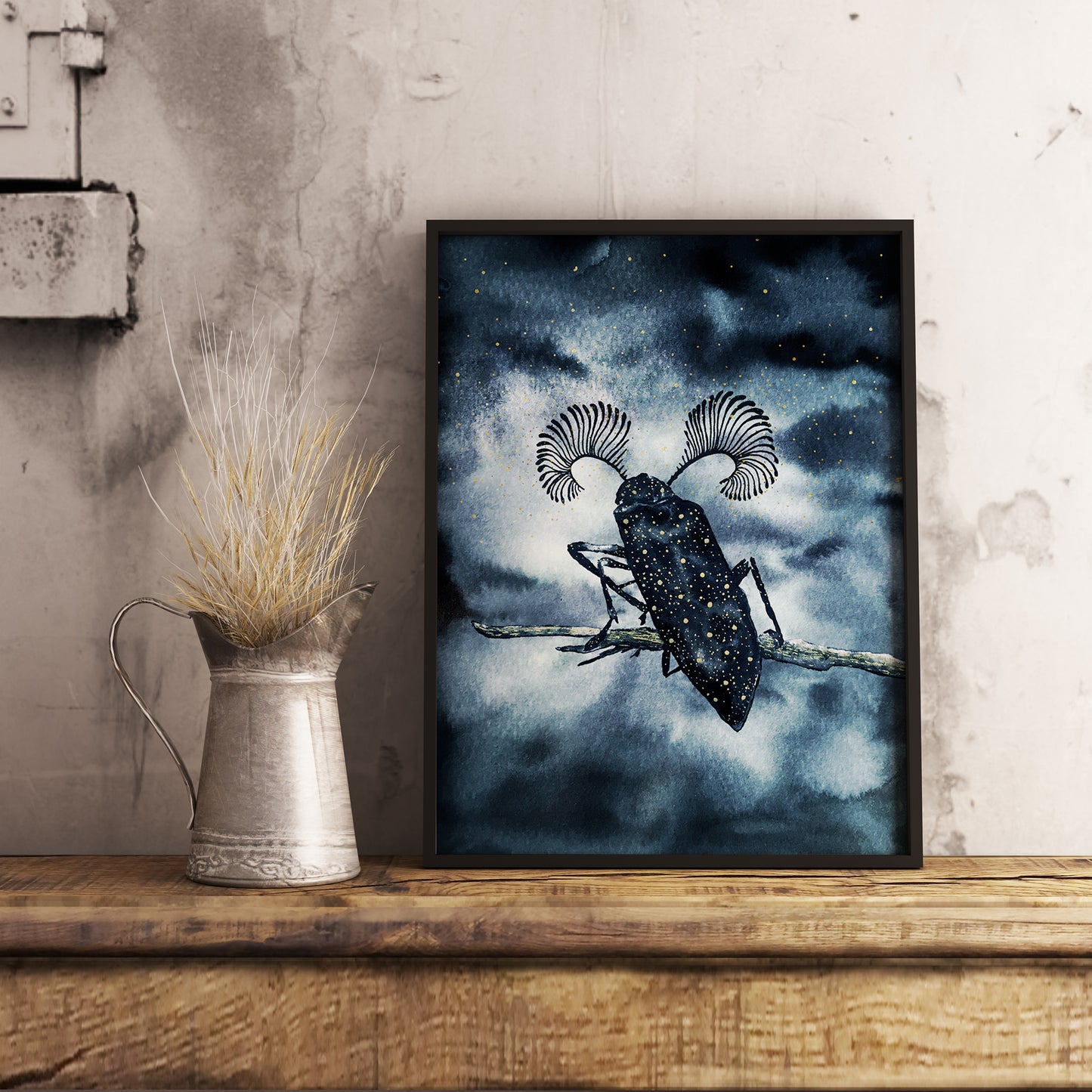 Affiche de Scarabée dans la nuit, Art Mural Insecte