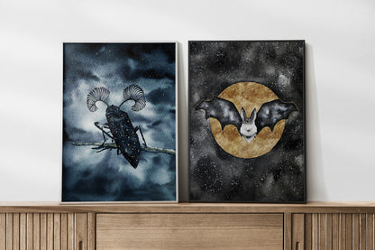Affiche de Scarabée dans la nuit, Art Mural Insecte