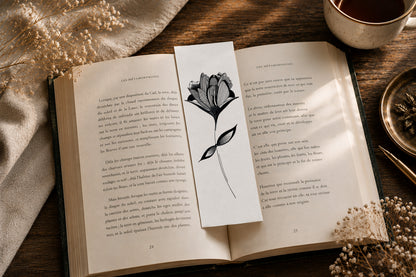 Marque Pages botaniques de plantes noir et or