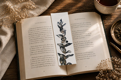 Marque Pages botaniques de plantes noir et or