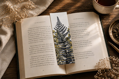 Marque Pages botaniques de plantes noir et or