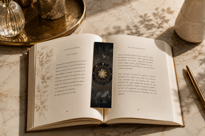 Marque Pages Célestes et witchy, Lunes Soleil Boule cristal