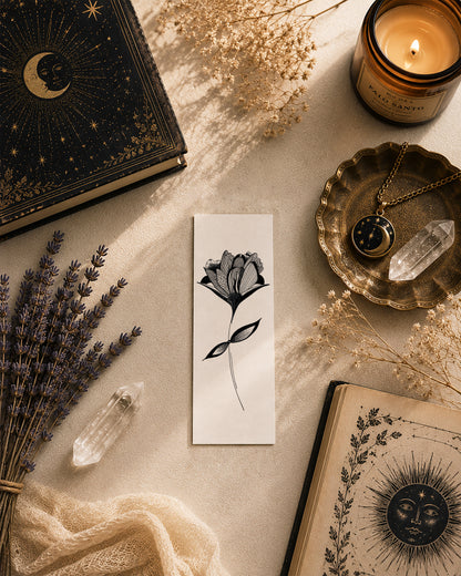 Marque Pages botaniques de plantes noir et or