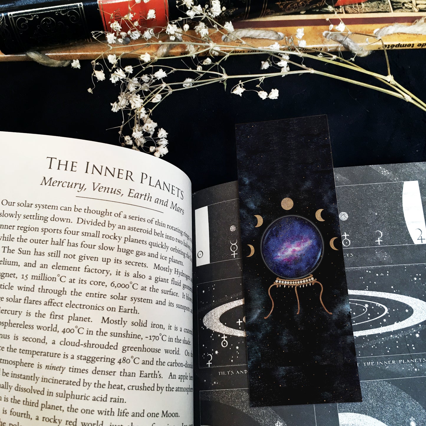 Marque Pages Célestes et witchy, Lunes Soleil Boule cristal