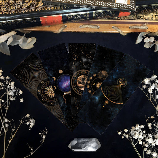 Marque Pages Célestes et witchy, Lunes Soleil Boule cristal