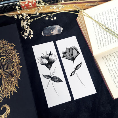 Marque Pages botaniques de plantes noir et or