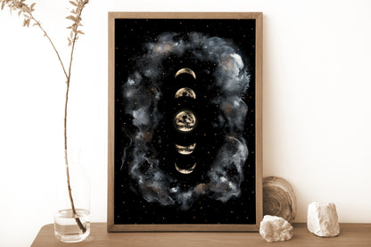 Affiche Céleste de Pleine Lune et Nuages