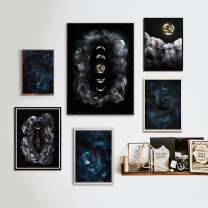 Affiche Céleste de Pleine Lune et Nuages