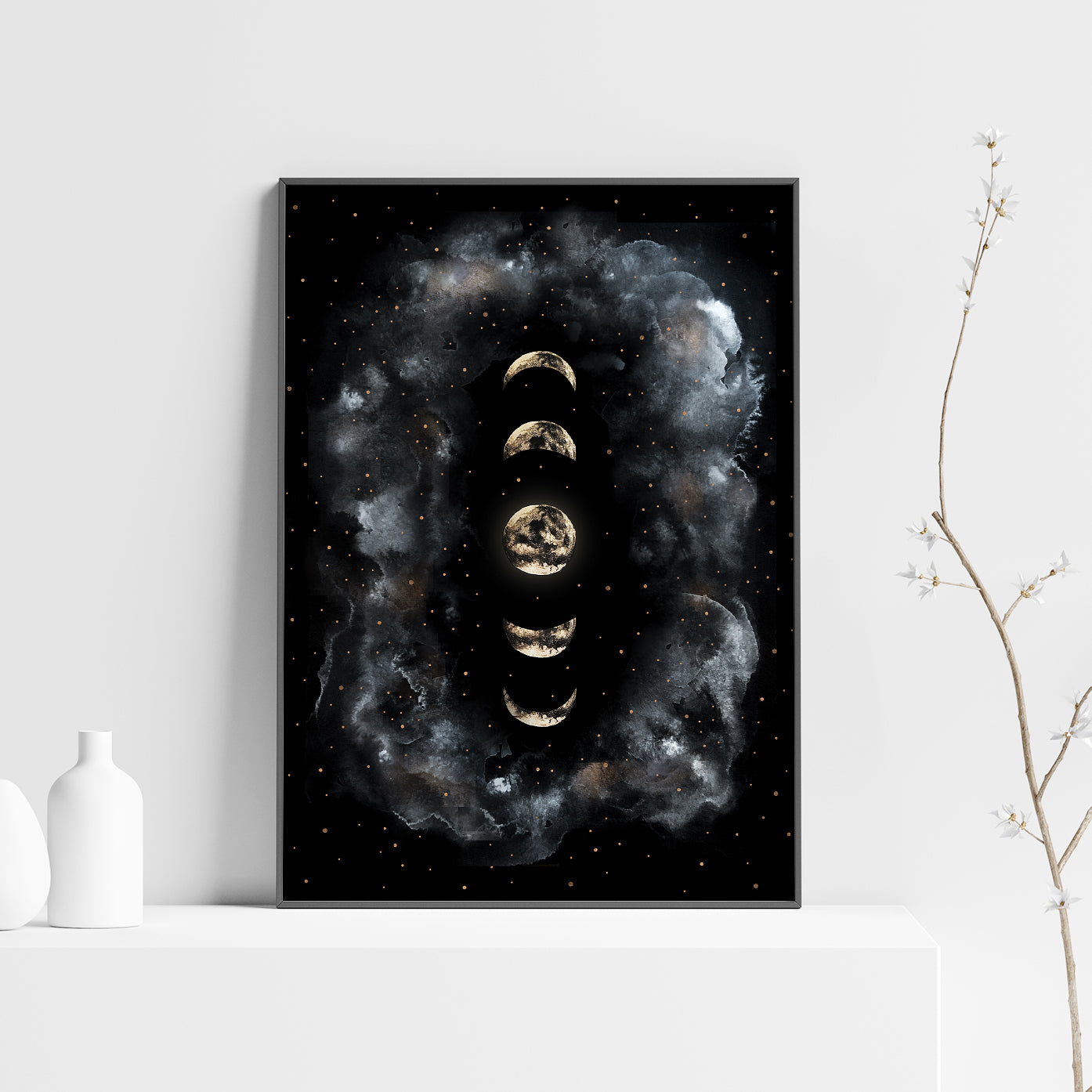 Affiche Céleste de Pleine Lune et Nuages