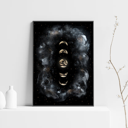 Affiche Céleste de Pleine Lune et Nuages