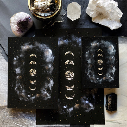 Affiche Céleste de Pleine Lune et Nuages
