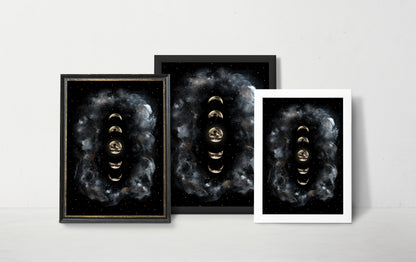 Affiche Céleste de Pleine Lune et Nuages