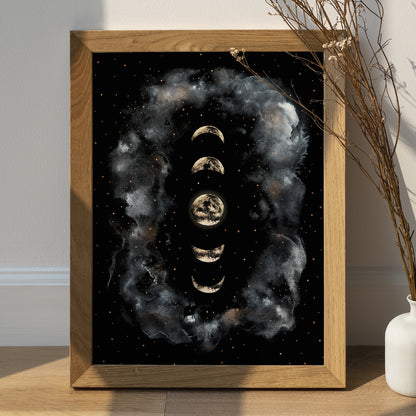 Affiche Céleste de Pleine Lune et Nuages