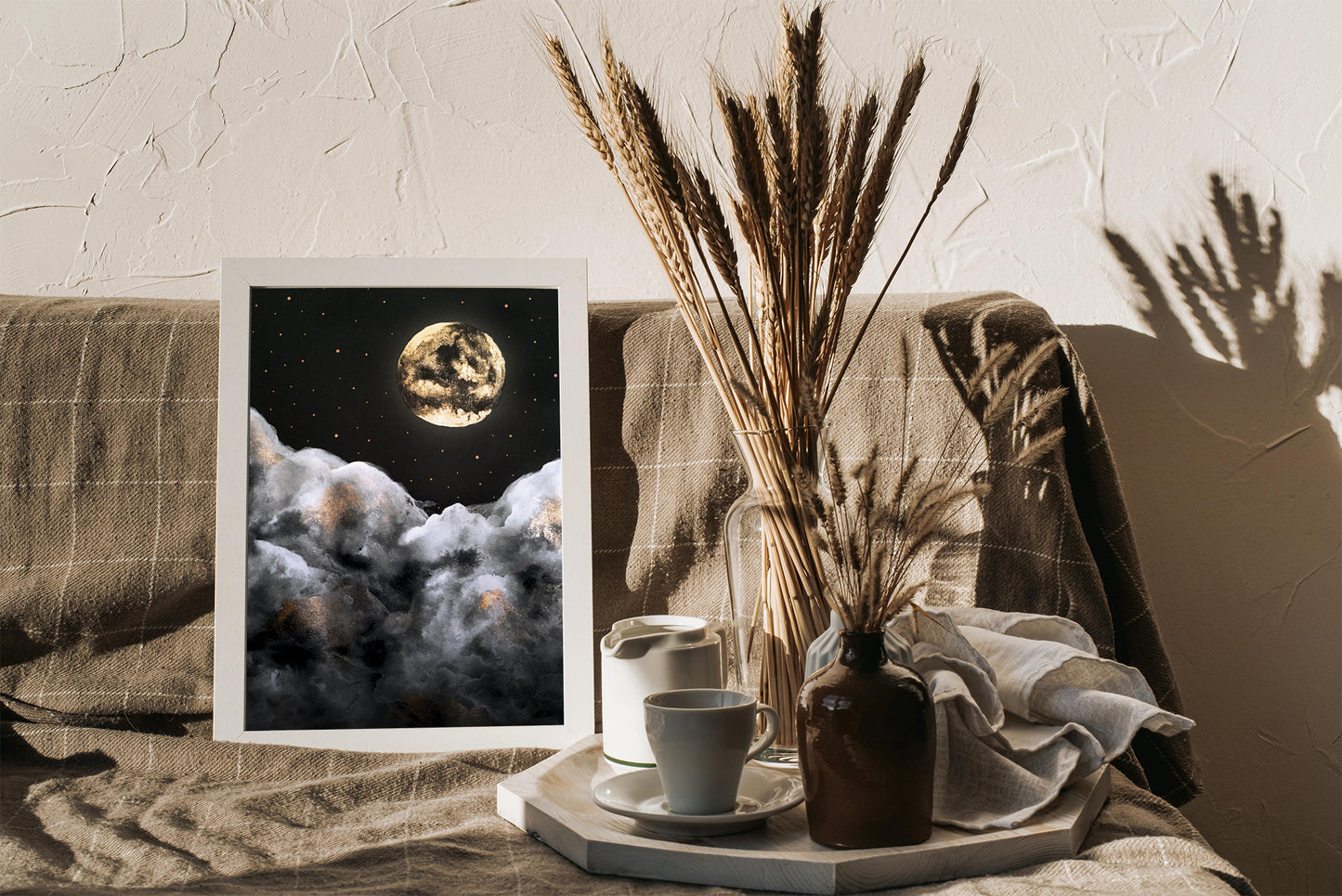 Affiche Céleste de Pleine Lune et Nuages