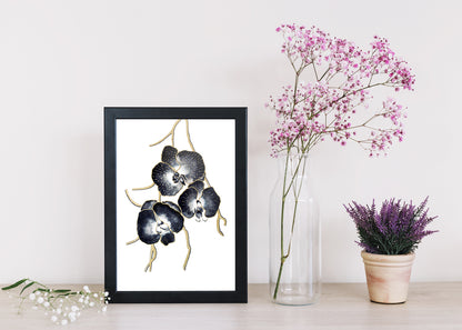 Affiche de fleurs orchidées, art mural floral 