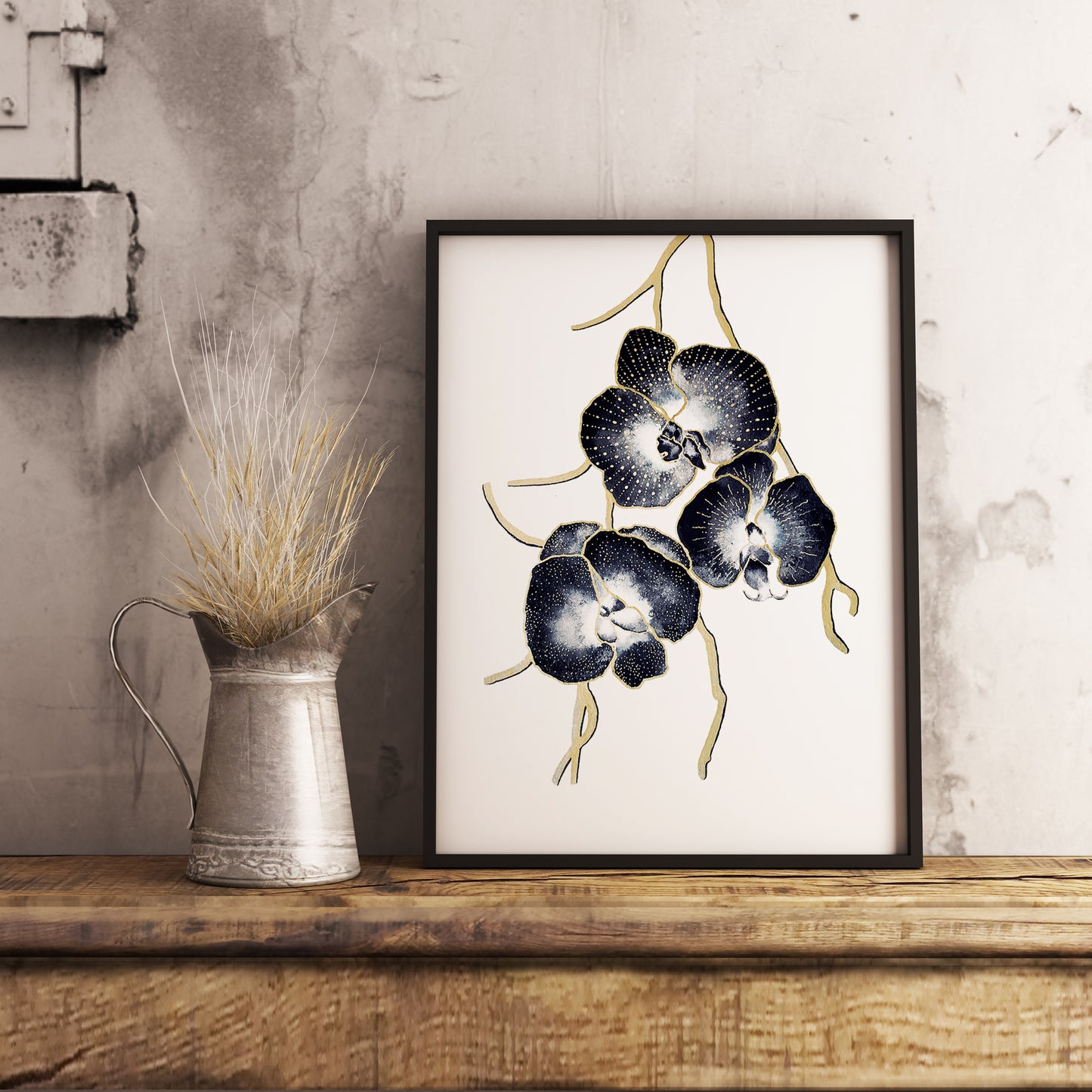 Affiche de fleurs orchidées, art mural floral 