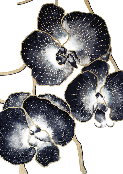 Affiche de fleurs orchidées, art mural floral 