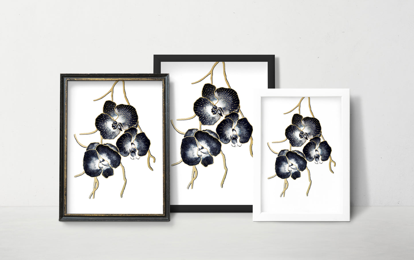 Affiche de fleurs orchidées, art mural floral 