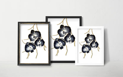 Affiche de fleurs orchidées, art mural floral 